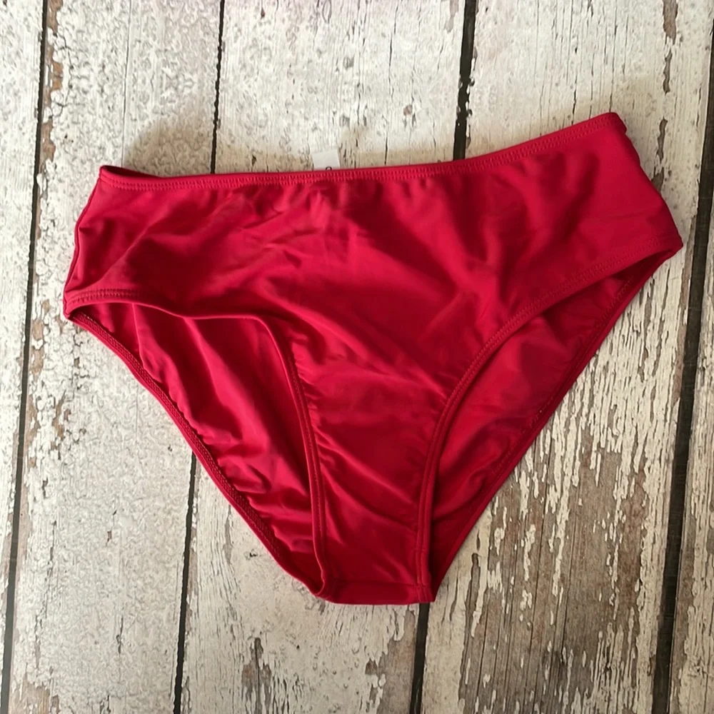 One Shoulder Scrunched Tankini & Bottoms - S